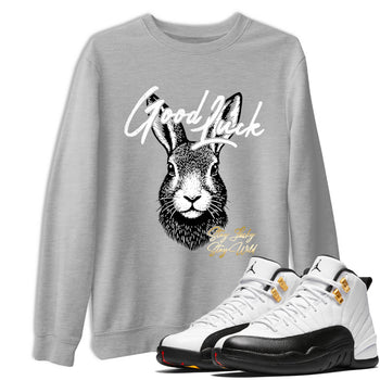 Best Sneakerfit graphic tee – Sneaker Tees To Match Air Jordan 12 Taxi Sneakers – Good Luck Tee Heather Grey 1