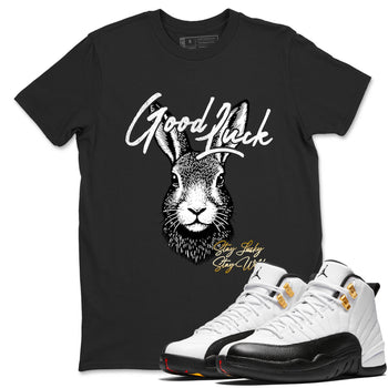 Best Sneakerfit graphic tee – Sneaker Tees To Match Air Jordan 12 Taxi Sneakers – Good Luck Tee Black 1