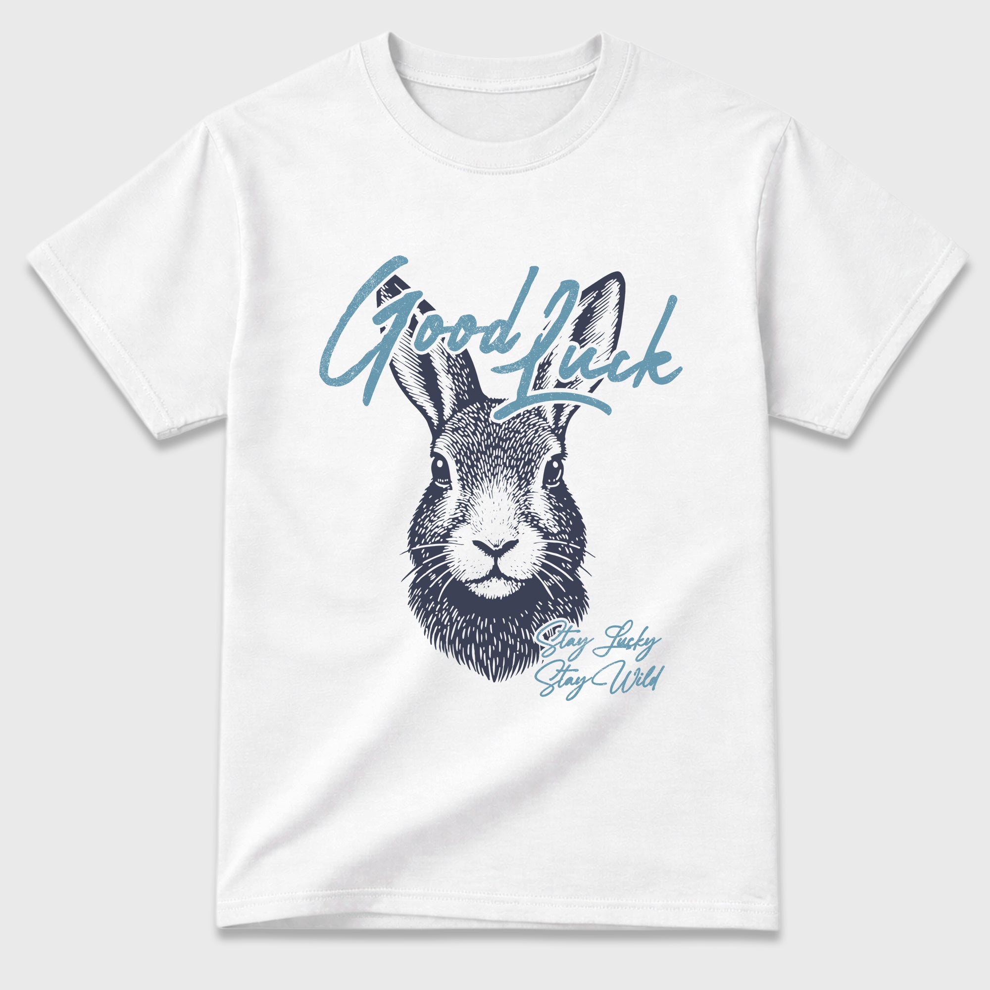 Good Luck Graphic T-Shirt featuring original streetwear artwork designed to match the Badbo 1.0 Night Navy. White 2 Graphic T-Shirt.
