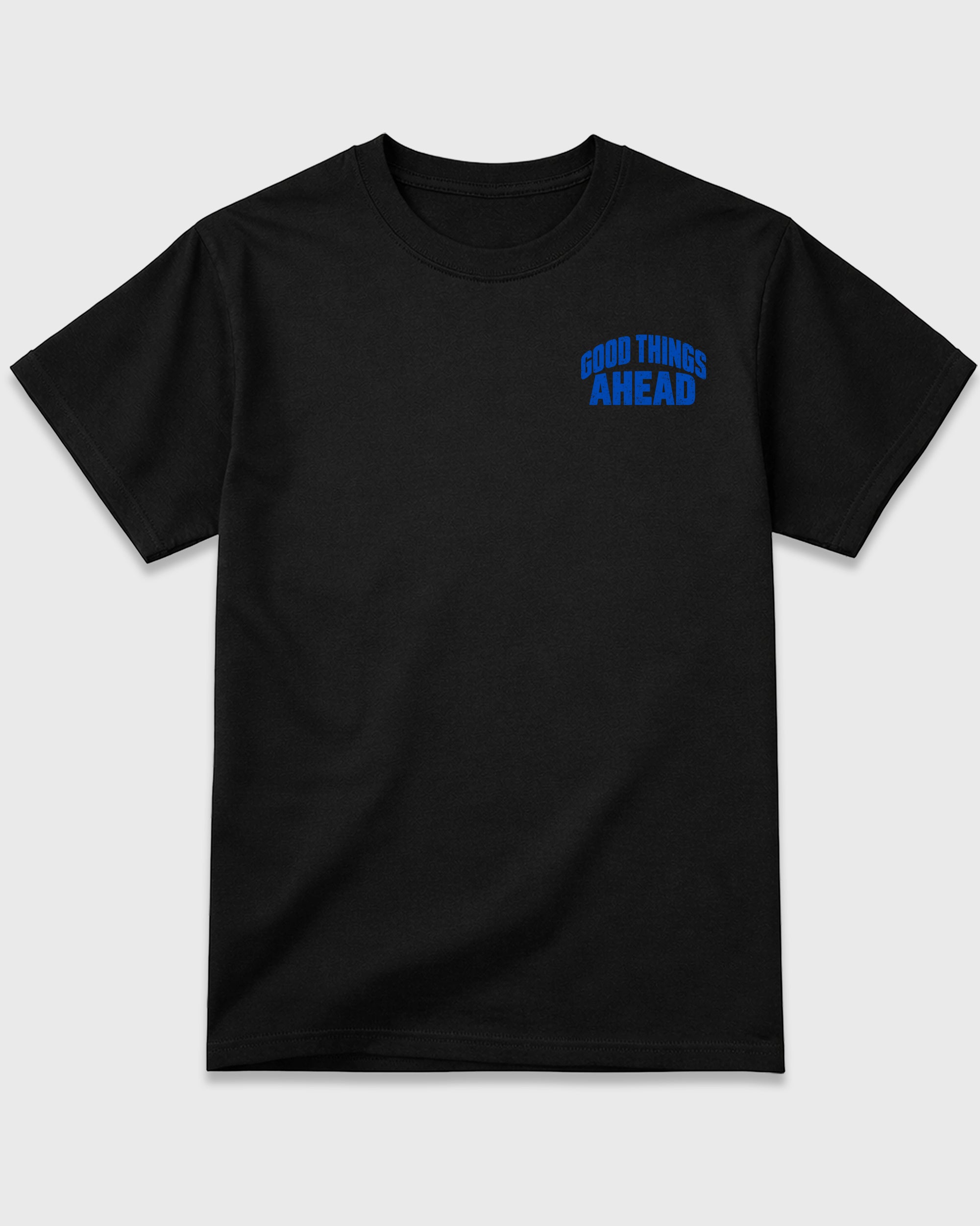 Good Things Ahead Black Graphic Sweatshirt - 3, a graphic streetwear sweatshirt inspired by Air Jordan 1 High OG Royal sneakers for an easy coordinated sneaker fit.