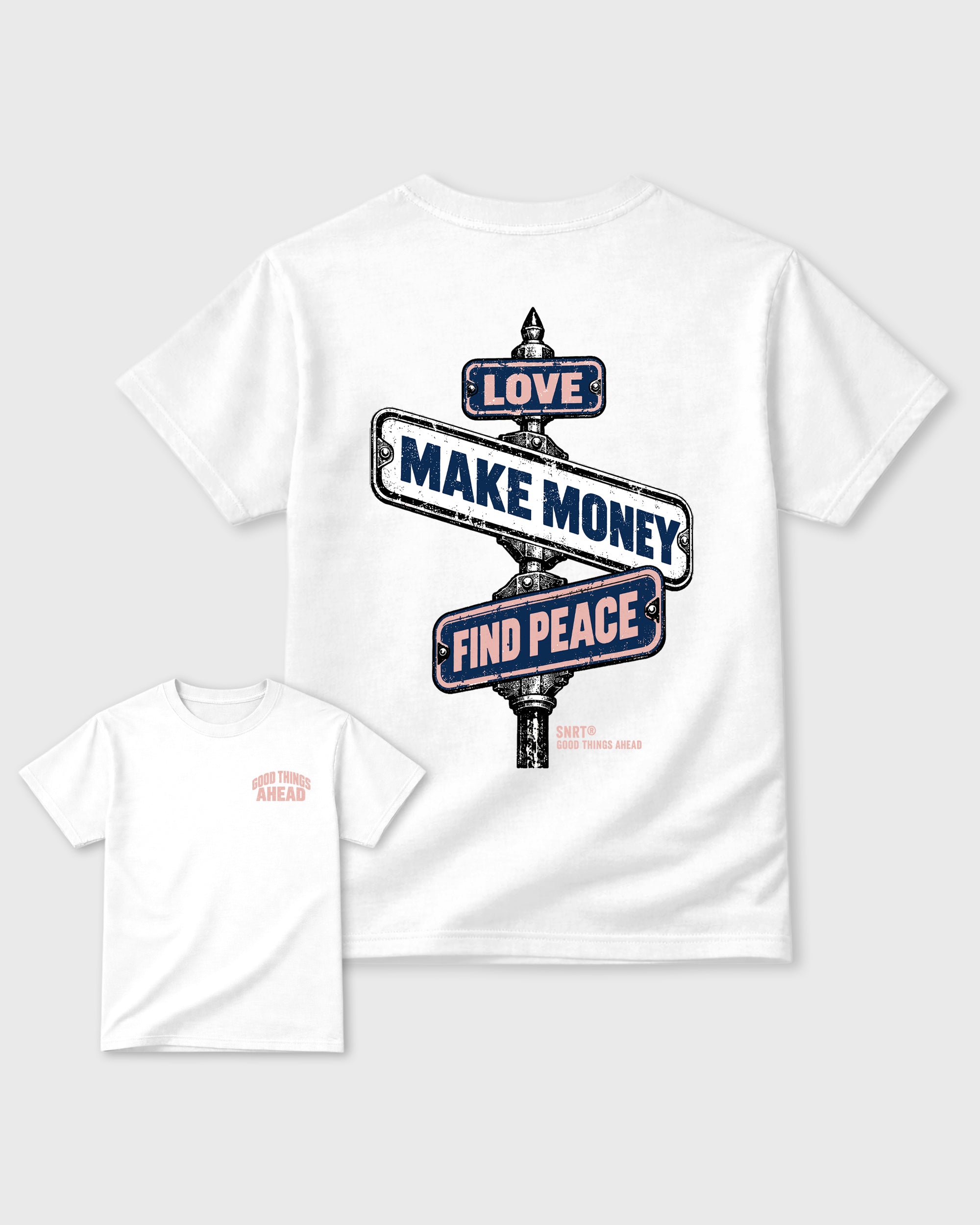 Good Things Ahead White Graphic T-Shirt - 3, sneaker matching shirt designed to pair with APB X Air Jordan 11 Low "Made For Locals" sneakers for a coordinated streetwear outfit.