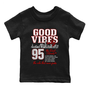 Sneaker match tees – Sneaker Tees To Match Air Foamposite Cough Drop Shoes – Good Vibes Only Kids T-Shirt Black 2
