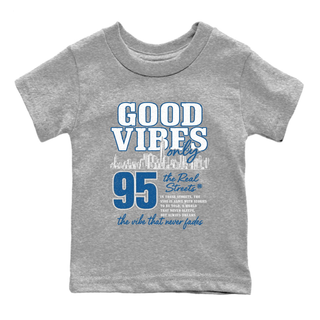 Sneaker match tees – Sneaker Tees To Match Air Jordan 1 Travis Scott Fragment Shoes – Good Vibes Only Kids T-Shirt Heather Grey 2