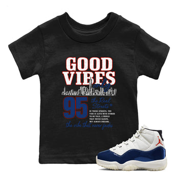 Sneaker match tees – Sneaker Tees To Match Air Jordan 11 Rare Air Shoes – Good Vibes Only Kids T-Shirt Black 1