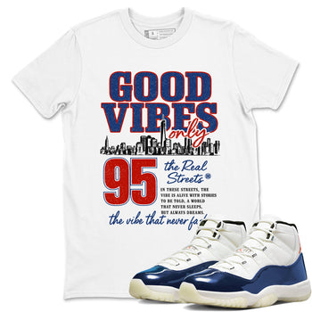 Sneaker match tees – Sneaker Tees To Match Air Jordan 11 Rare Air Shoes – Good Vibes Only Tee White 1