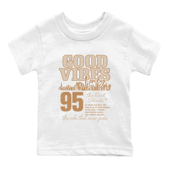 Sneaker match tees – Sneaker Tees To Match Air Jordan 3 Champagne and Oysters Shoes – Good Vibes Only Kids T-Shirt White 2