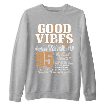 Sneaker match tees – Sneaker Tees To Match Air Jordan 3 Champagne and Oysters Shoes – Good Vibes Only Tee Heather Grey 2