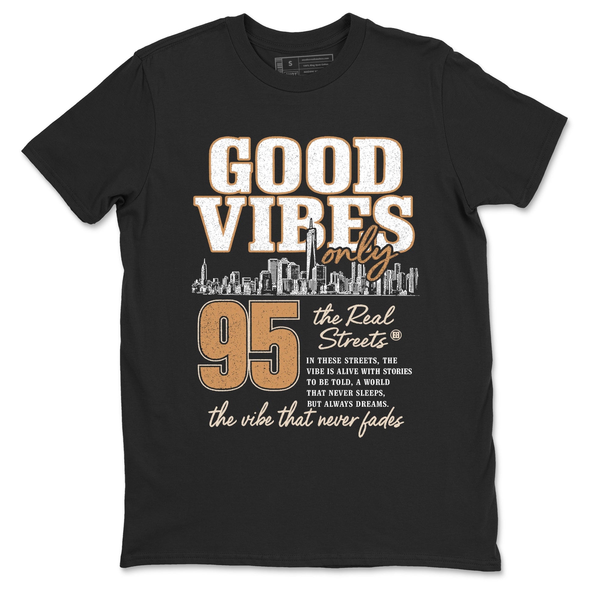 Sneaker match tees – Sneaker Tees To Match Air Jordan 3 Champagne and Oysters Shoes – Good Vibes Only Tee Black 2