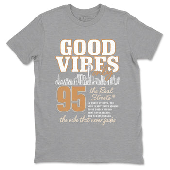 Sneaker match tees – Sneaker Tees To Match Air Jordan 3 Champagne and Oysters Shoes – Good Vibes Only Tee Heather Grey 2