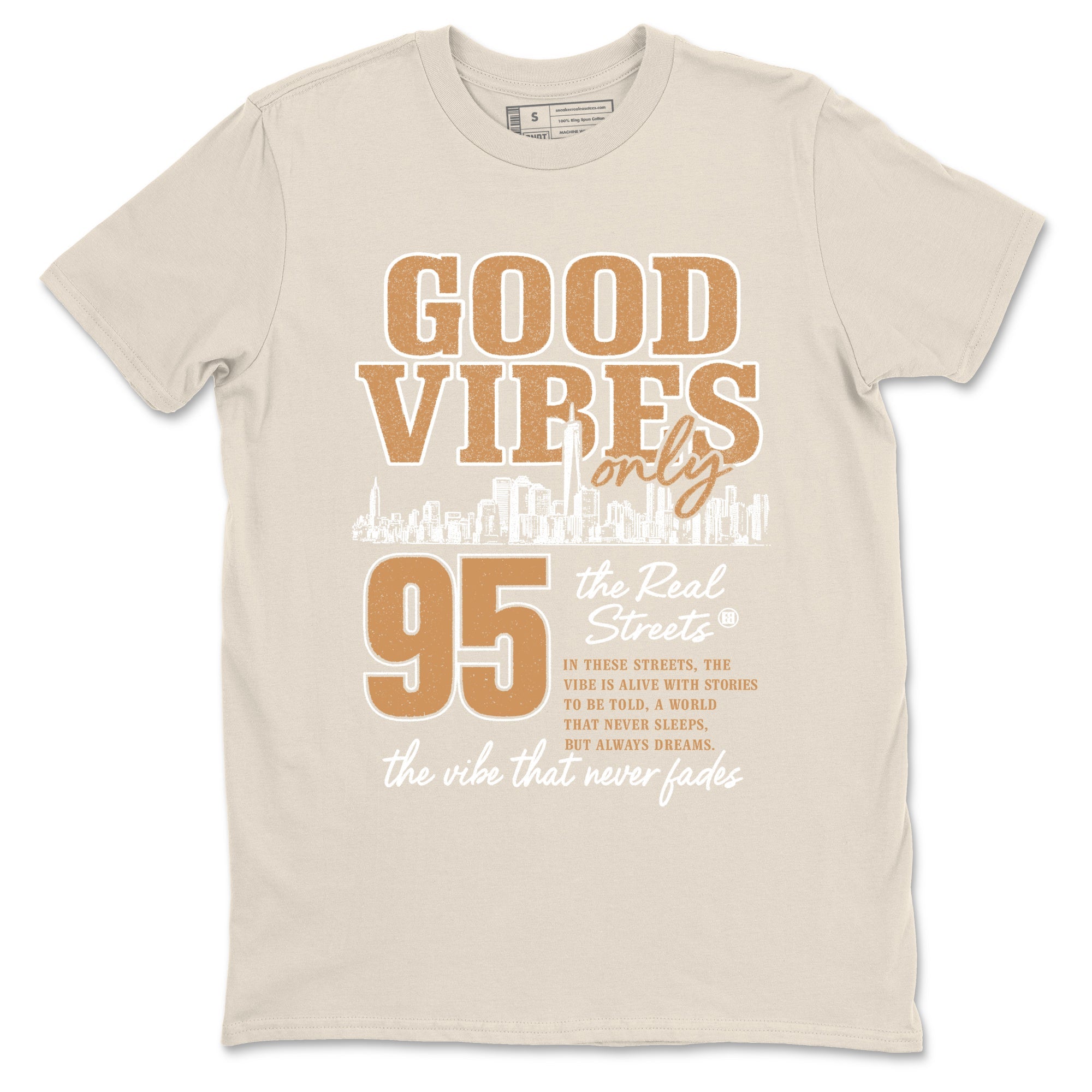 Sneaker match tees – Sneaker Tees To Match Air Jordan 3 Champagne and Oysters Shoes – Good Vibes Only Tee Natural 2