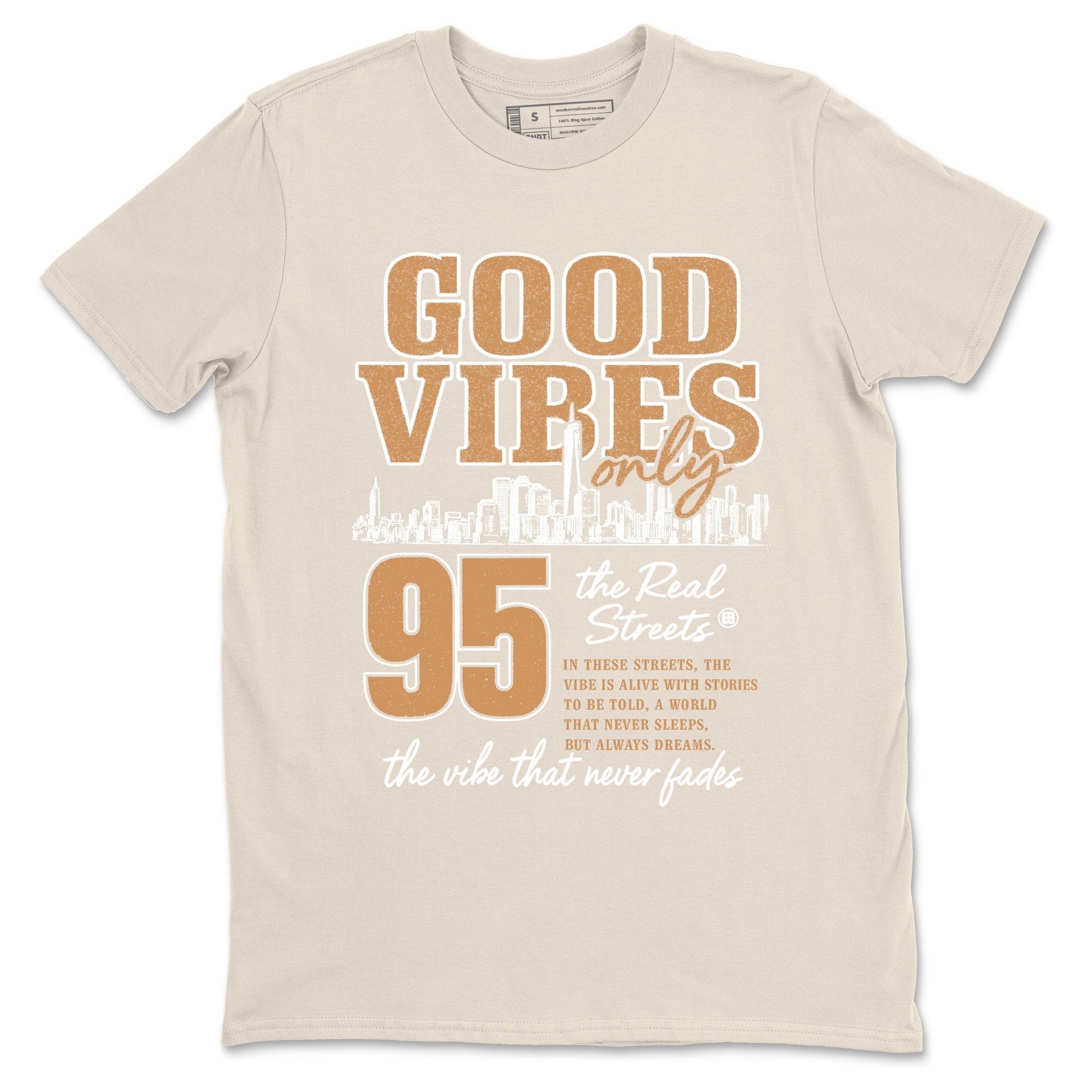 Sneaker match tees – Sneaker Tees To Match Air Jordan 3 Champagne and Oysters Shoes – Good Vibes Only Tee Natural 2