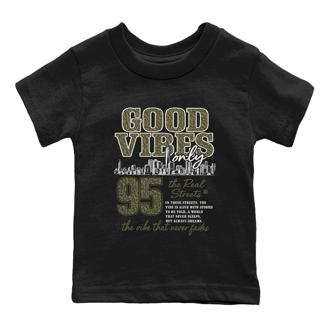 Sneaker Threads – Sneaker Threads To Match Air Jordan 3 Family Affair Shoes – Good Vibes Only Kids T-Shirt Black 2