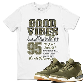 Sneaker Threads – Sneaker Threads To Match Air Jordan 3 Family Affair Shoes – Good Vibes Only Tee White 1