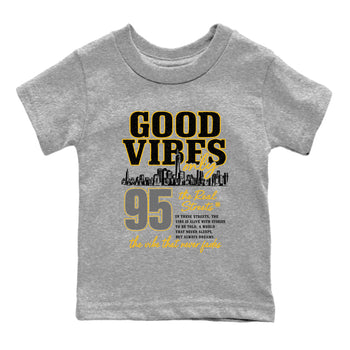 Sneaker match tees – Sneaker Tees To Match Air Jordan 5 Tokyo Shoes – Good Vibes Only Kids T-Shirt Heather Grey 2