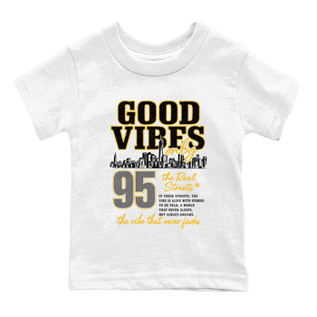 Sneaker match tees – Sneaker Tees To Match Air Jordan 5 Tokyo Shoes – Good Vibes Only Kids T-Shirt White 2