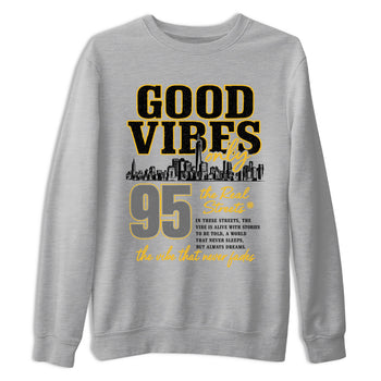 Sneaker match tees – Sneaker Tees To Match Air Jordan 5 Tokyo Shoes – Good Vibes Only Tee Heather Grey 2