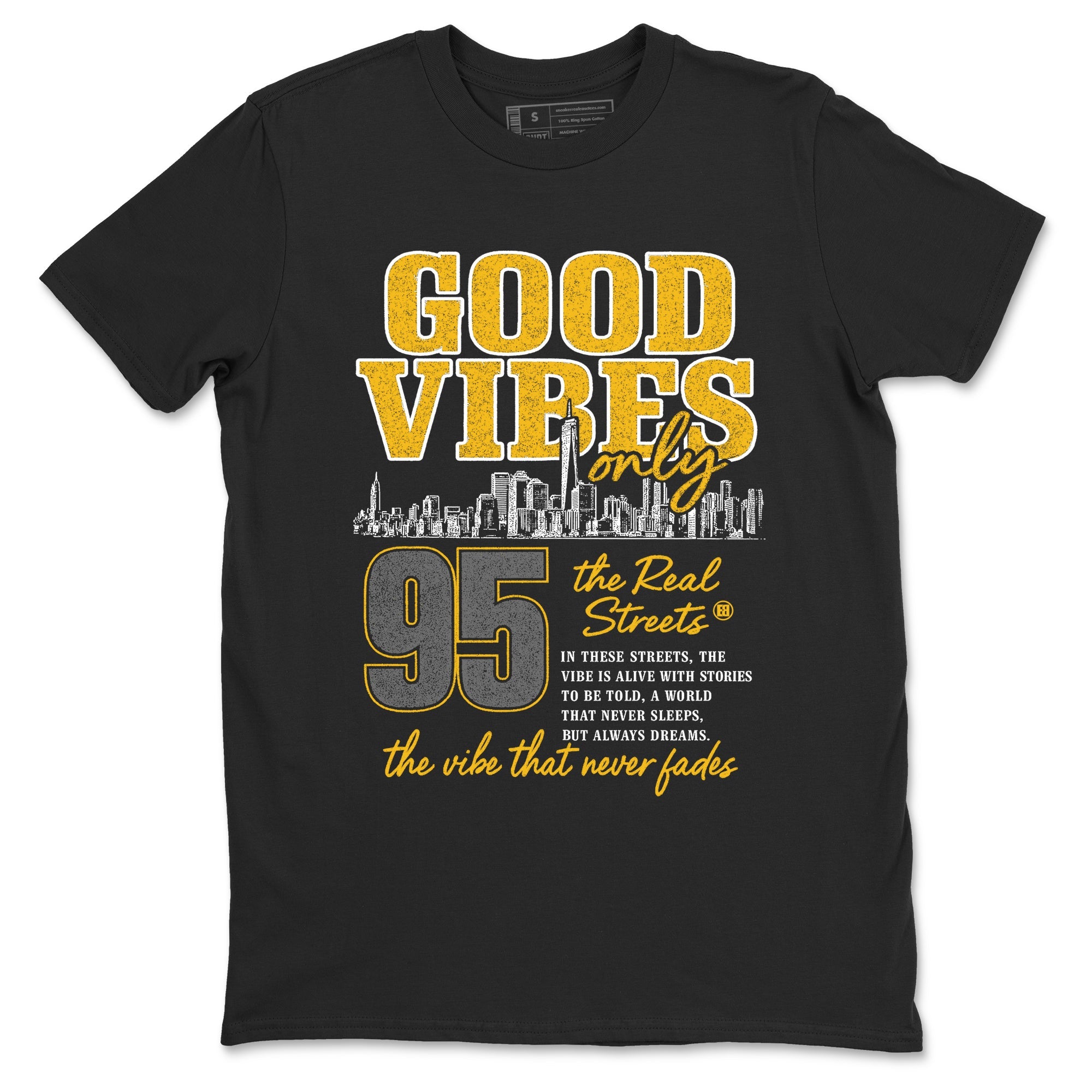 Sneaker match tees – Sneaker Tees To Match Air Jordan 5 Tokyo Shoes – Good Vibes Only Tee Black 2