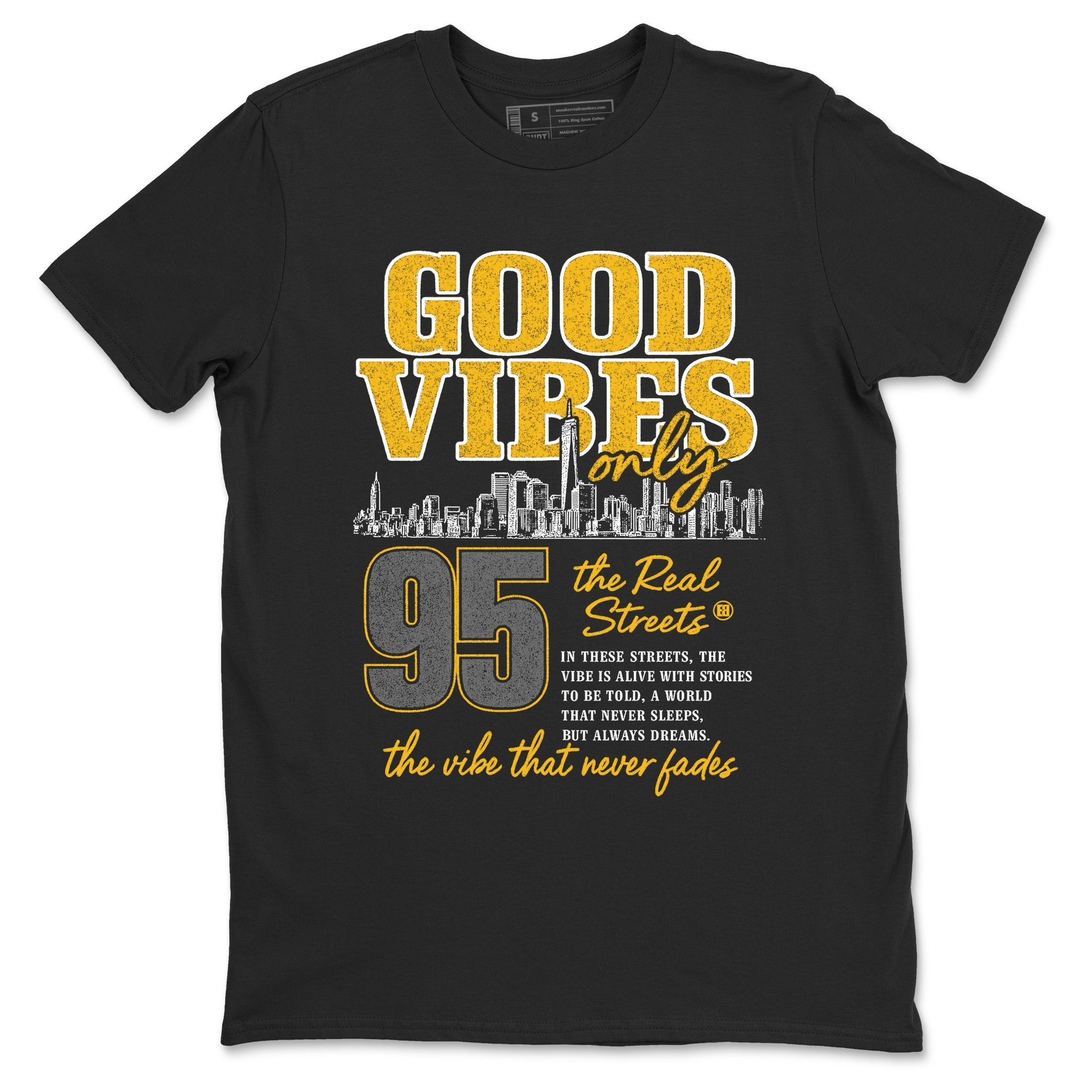 Sneaker match tees – Sneaker Tees To Match Air Jordan 5 Tokyo Shoes – Good Vibes Only Tee Black 2