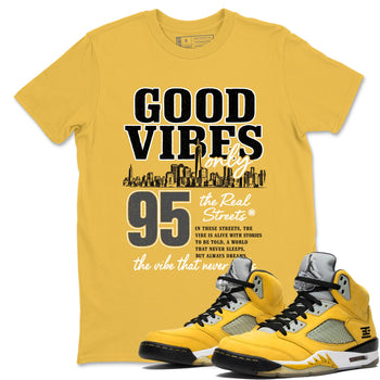 Sneaker match tees – Sneaker Tees To Match Air Jordan 5 Tokyo Shoes – Good Vibes Only Tee Daisy 1