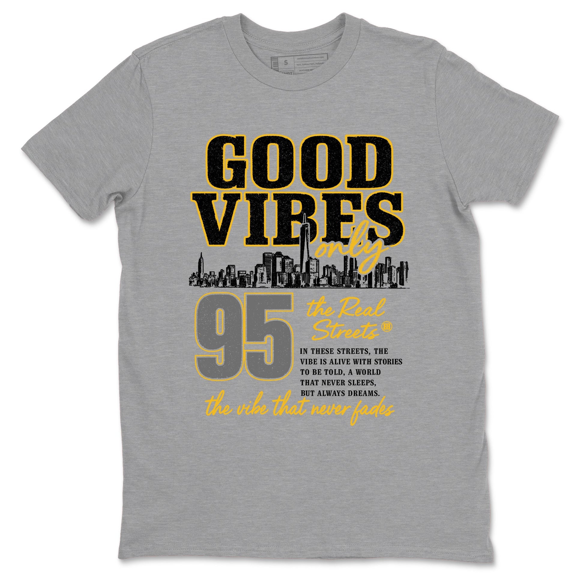 Sneaker match tees – Sneaker Tees To Match Air Jordan 5 Tokyo Shoes – Good Vibes Only Tee Heather Grey 2