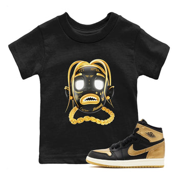1s Black Metallic Gold shirts to match jordans Goosebumps Boy sneaker match tees Air Jordan 1 Black Metallic Gold SNRT Sneaker Tees streetwear brand Baby and Youth Black 1 cotton tee