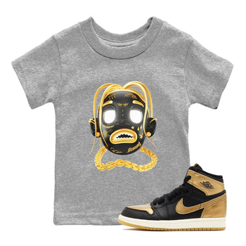 1s Black Metallic Gold shirts to match jordans Goosebumps Boy sneaker match tees Air Jordan 1 Black Metallic Gold SNRT Sneaker Tees streetwear brand Baby and Youth Heather Grey 1 cotton tee