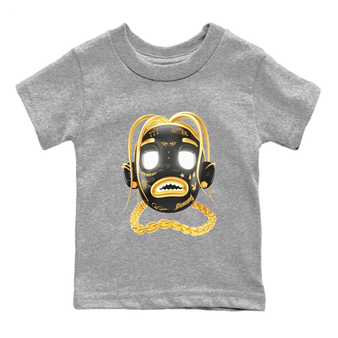 1s Black Metallic Gold shirts to match jordans Goosebumps Boy sneaker match tees Air Jordan 1 Black Metallic Gold SNRT Sneaker Tees streetwear brand Baby and Youth Heather Grey 2 cotton tee