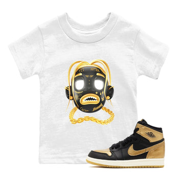 1s Black Metallic Gold shirts to match jordans Goosebumps Boy sneaker match tees Air Jordan 1 Black Metallic Gold SNRT Sneaker Tees streetwear brand Baby and Youth White 1 cotton tee