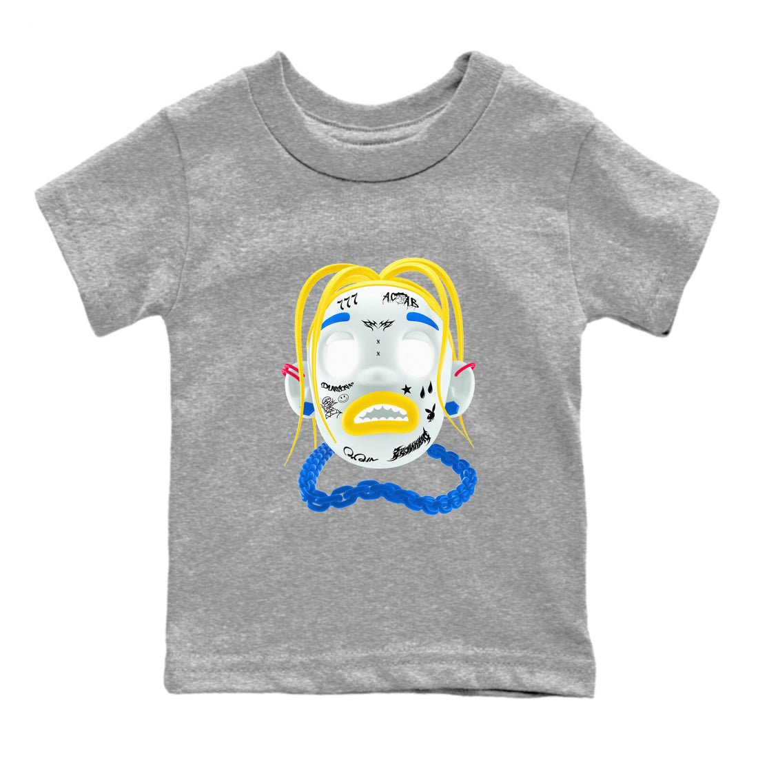 1s Travis Scott Canary shirt to match jordans Goosebumps Boy sneaker tees Air Jordan 1 Travis Scott Canary SNRT sneaker release tees baby toddler Heather Grey 2 cotton Shirt