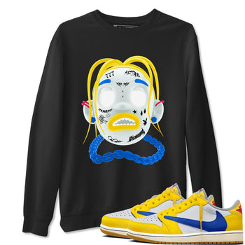 1s Travis Scott Canary shirt to match jordans Goosebumps Boy sneaker tees Air Jordan 1 Travis Scott Canary SNRT Sneaker Release Tees unisex cotton Black 1 crew neck shirt