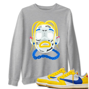 1s Travis Scott Canary shirt to match jordans Goosebumps Boy sneaker tees Air Jordan 1 Travis Scott Canary SNRT Sneaker Release Tees unisex cotton Heather Grey 1 crew neck shirt