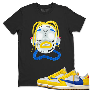 1s Travis Scott Canary shirt to match jordans Goosebumps Boy sneaker tees Air Jordan 1 Travis Scott Canary SNRT Sneaker Release Tees unisex cotton Black 1 crew neck shirt
