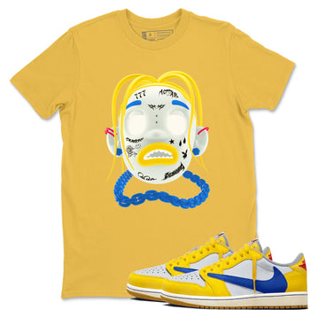 1s Travis Scott Canary shirt to match jordans Goosebumps Boy sneaker tees Air Jordan 1 Travis Scott Canary SNRT Sneaker Release Tees unisex cotton Daisy 1 crew neck shirt