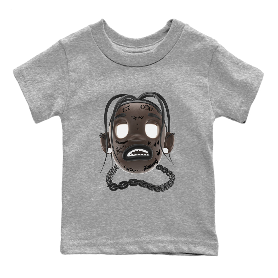 Air Jordan 1 Travis Scott Velvet Brown shirts to match jordans Goosebumps Boy sneaker match tees Travis Scott x Air Jordan 1 Low OG Velvet Brown best t shirts to wear with jordans SNRT Sneaker Tees Youth Baby Heather Grey 2 tee
