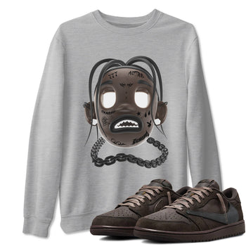 Air Jordan 1 Travis Scott Velvet Brown shirts to match jordans Goosebumps Boy sneaker match tees Travis Scott x Air Jordan 1 Low OG Velvet Brown best t shirts to wear with jordans SNRT Sneaker Tees unisex cotton Heather Grey 1 shirts