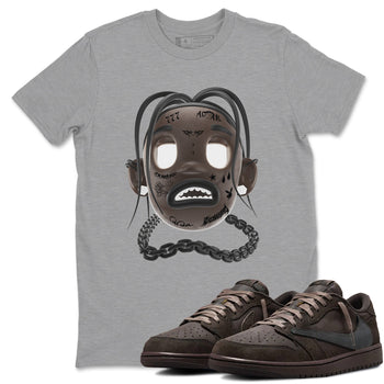 Air Jordan 1 Travis Scott Velvet Brown shirts to match jordans Goosebumps Boy sneaker match tees Travis Scott x Air Jordan 1 Low OG Velvet Brown best t shirts to wear with jordans SNRT Sneaker Tees unisex cotton Heather Grey 1 shirts