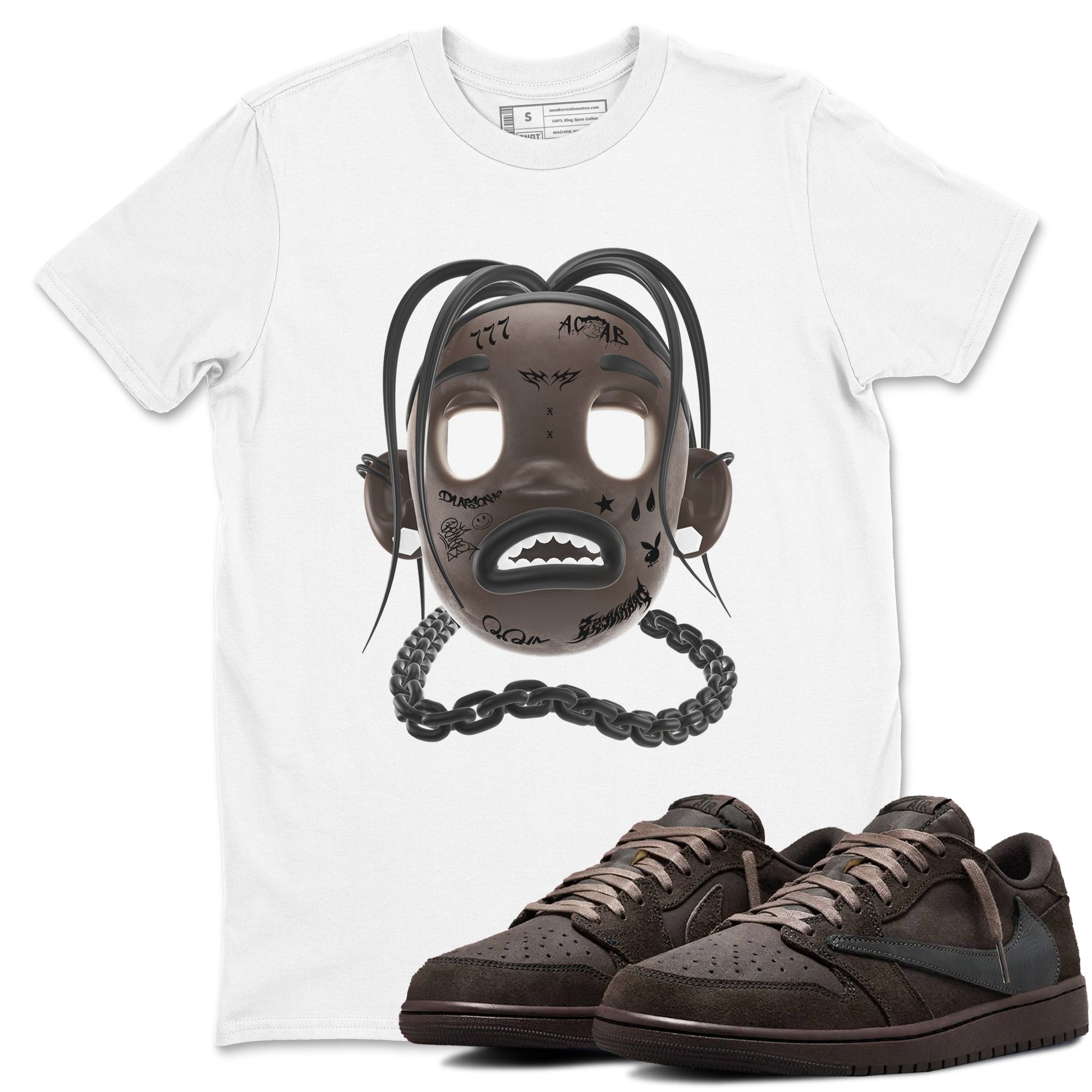 Air Jordan 1 Travis Scott Velvet Brown shirts to match jordans Goosebumps Boy sneaker match tees Travis Scott x Air Jordan 1 Low OG Velvet Brown best t shirts to wear with jordans SNRT Sneaker Tees unisex cotton White 1 shirts