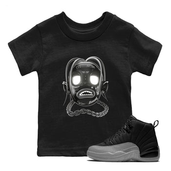 12s Black Wolf Grey shirts to match jordans Goosebumps Boy sneaker match tees Air Jordan 12 Barons match shoes to clothes SNRT Sneaker Tees Youth Baby Black 1 tee