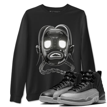 12s Black Wolf Grey shirts to match jordans Goosebumps Boy sneaker match tees Air Jordan 12 Barons match shoes to clothes SNRT Sneaker Tees unisex cotton Black 1 shirts