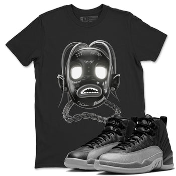 12s Black Wolf Grey shirts to match jordans Goosebumps Boy sneaker match tees Air Jordan 12 Barons match shoes to clothes SNRT Sneaker Tees unisex cotton Black 1 shirts