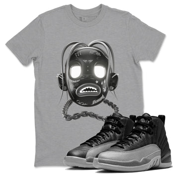 12s Black Wolf Grey shirts to match jordans Goosebumps Boy sneaker match tees Air Jordan 12 Barons match shoes to clothes SNRT Sneaker Tees unisex cotton Heather Grey 1 shirts