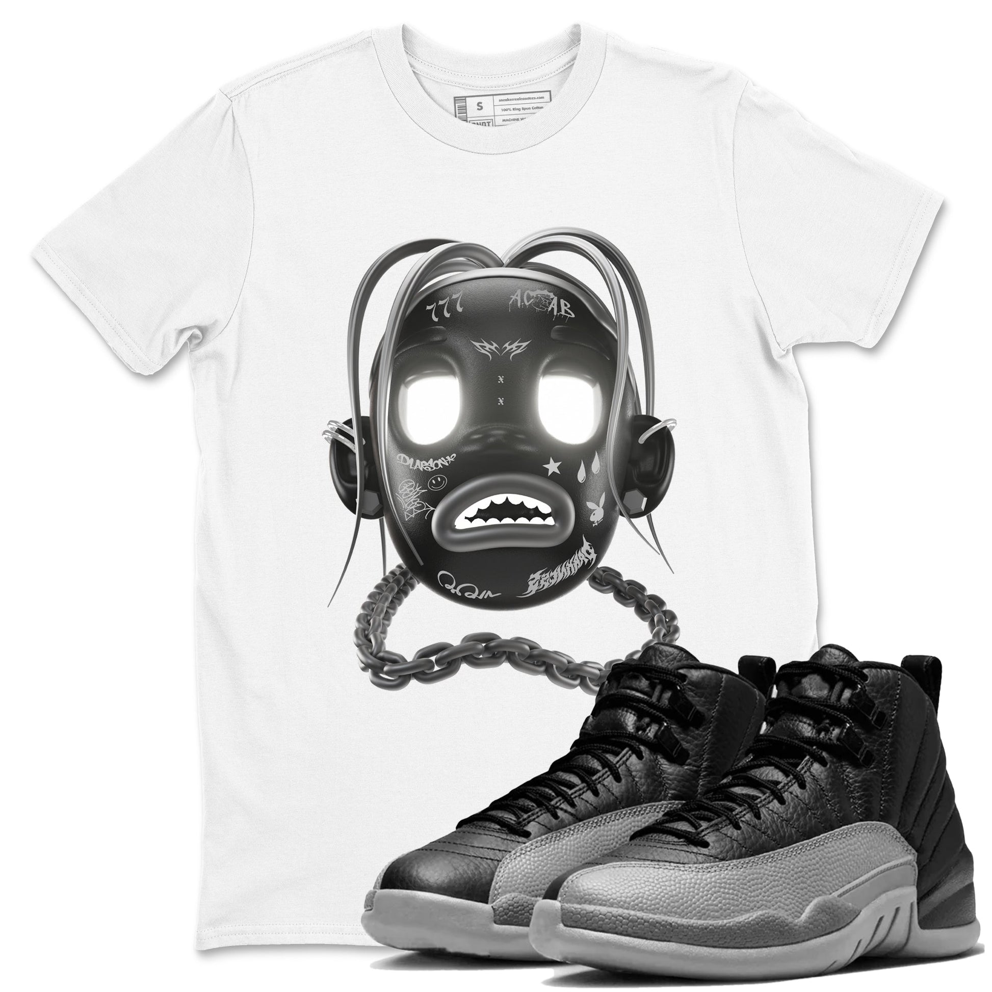 12s Black Wolf Grey shirts to match jordans Goosebumps Boy sneaker match tees Air Jordan 12 Barons match shoes to clothes SNRT Sneaker Tees unisex cotton White 1 shirts