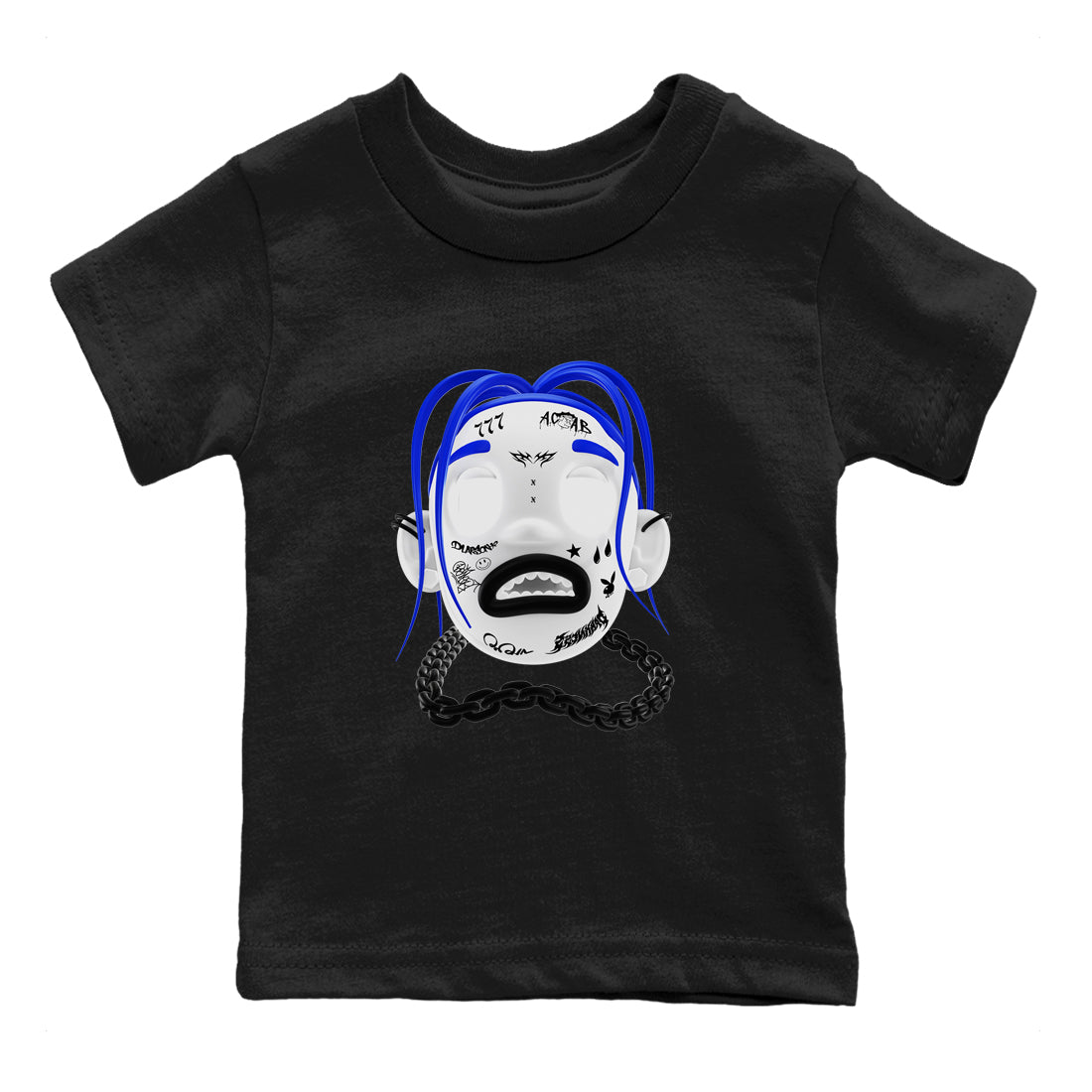 12s Blueberry shirts to match jordans Goosebumps Boy best t shirts to wear with jordans AJ12 White and Game Royal match shoes to clothes SNRT Sneaker Tees Youth Baby Black 2 tee