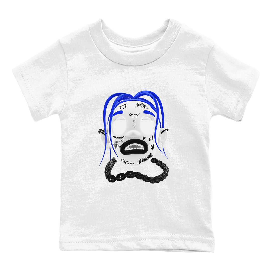 12s Blueberry shirts to match jordans Goosebumps Boy best t shirts to wear with jordans AJ12 White and Game Royal match shoes to clothes SNRT Sneaker Tees Youth Baby White 2 tee