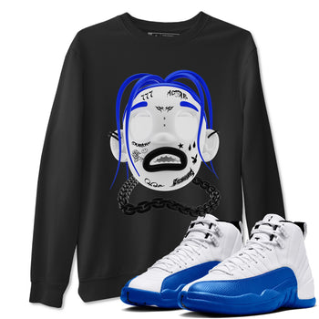 12s Blueberry shirts to match jordans Goosebumps Boy best t shirts to wear with jordans AJ12 White and Game Royal match shoes to clothes SNRT Sneaker Tees unisex cotton Black 1 shirts