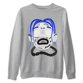 12s Blueberry shirts to match jordans Goosebumps Boy best t shirts to wear with jordans AJ12 White and Game Royal match shoes to clothes SNRT Sneaker Tees unisex cotton Heather Grey 2 shirts