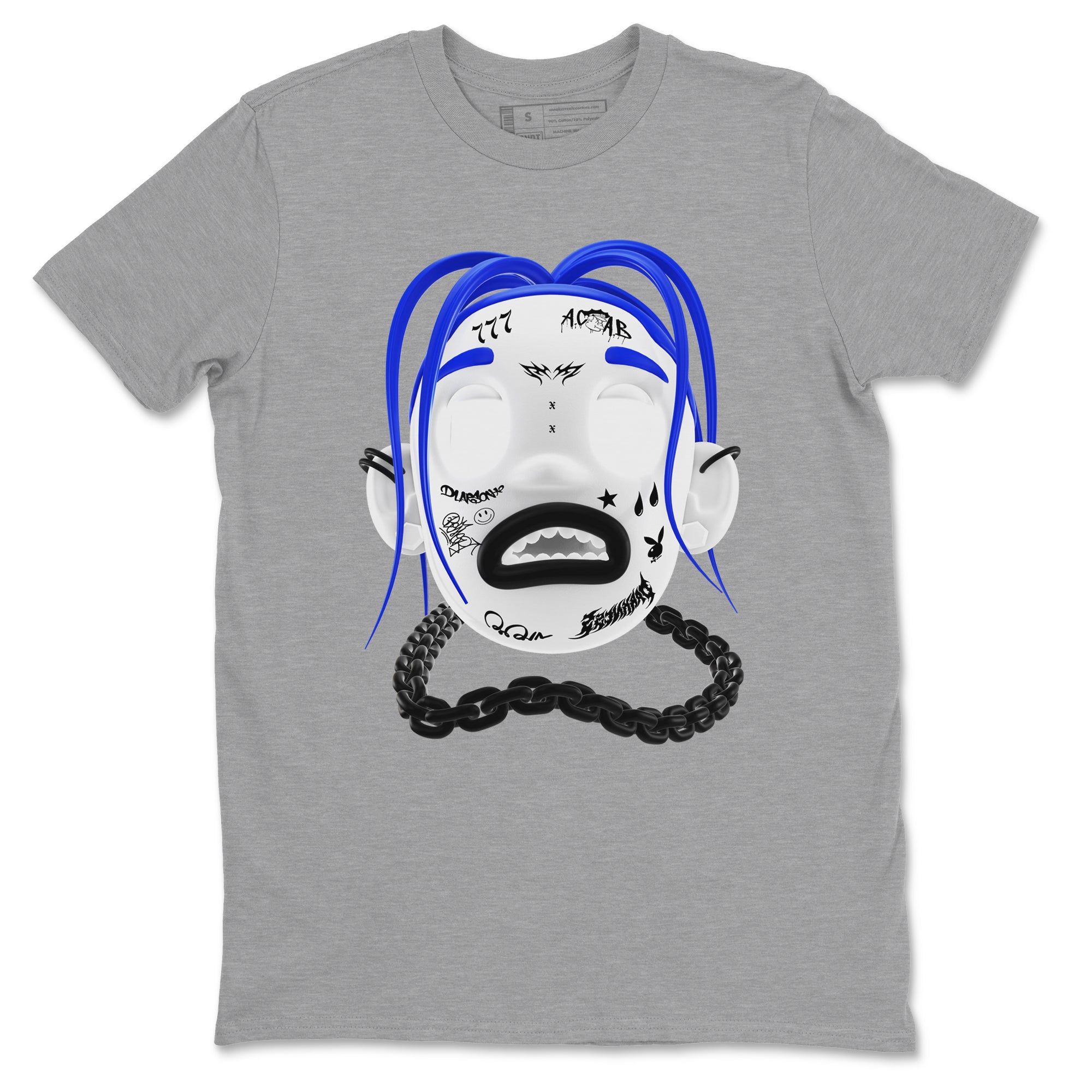 12s Blueberry shirts to match jordans Goosebumps Boy best t shirts to wear with jordans AJ12 White and Game Royal match shoes to clothes SNRT Sneaker Tees unisex cotton Heather Grey 2 shirts