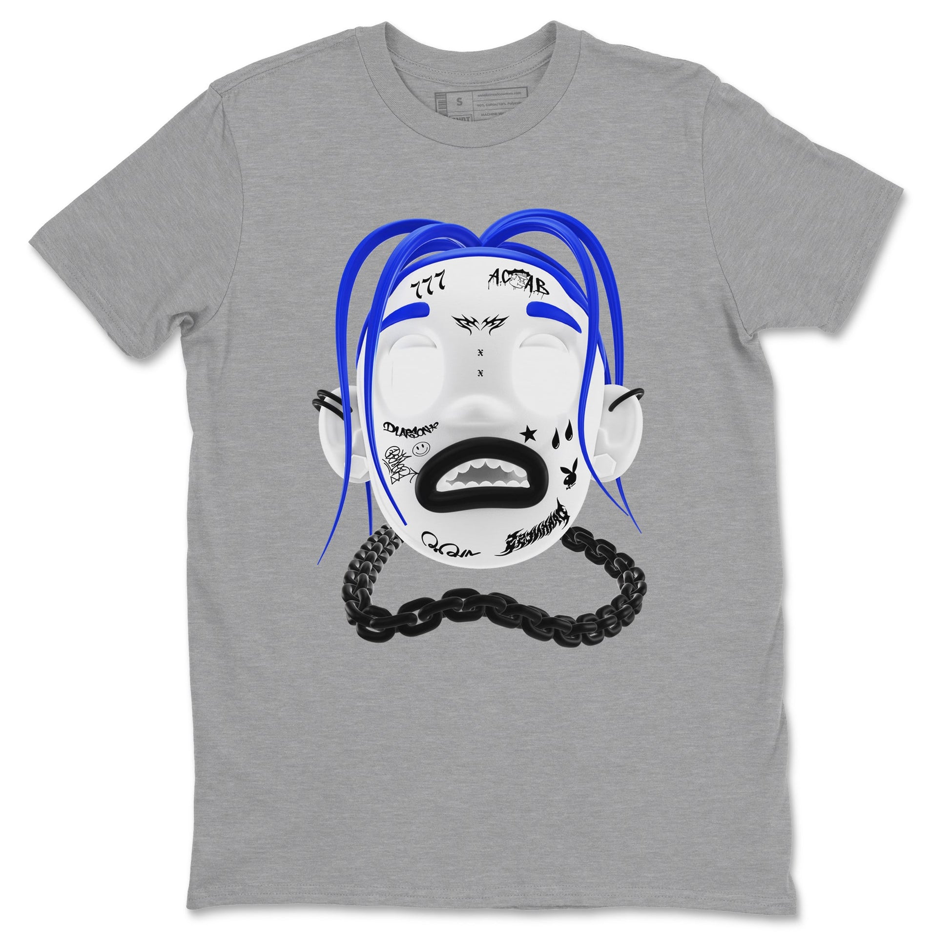 12s Blueberry shirts to match jordans Goosebumps Boy best t shirts to wear with jordans AJ12 White and Game Royal match shoes to clothes SNRT Sneaker Tees unisex cotton Heather Grey 2 shirts
