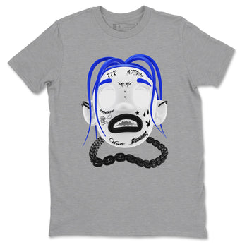 12s Blueberry shirts to match jordans Goosebumps Boy best t shirts to wear with jordans AJ12 White and Game Royal match shoes to clothes SNRT Sneaker Tees unisex cotton Heather Grey 2 shirts