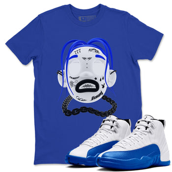12s Blueberry shirts to match jordans Goosebumps Boy best t shirts to wear with jordans AJ12 White and Game Royal match shoes to clothes SNRT Sneaker Tees unisex cotton Royal Blue 1 shirts